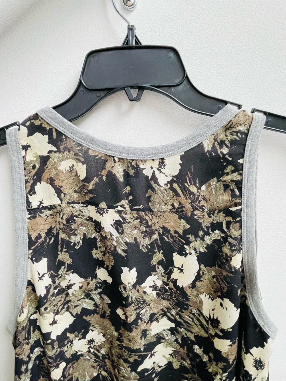 Elizabeth and James Black and Olive Floral Print Tank with grey jersey trim. - Picture 6 of 7